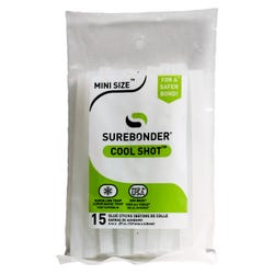 Surebonder Cool Shot Mini Glue Sticks, 4 Inches, Clear, Pack of 15 1381028