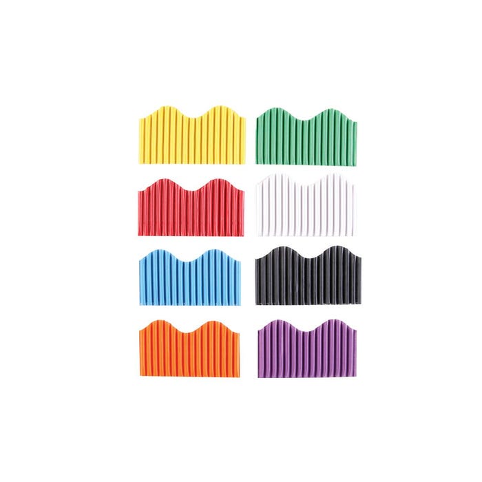 School Smart Corrugated Border Trim, 2-1/4 Inch x 50 Feet, Assorted Colors, Pack of 8
