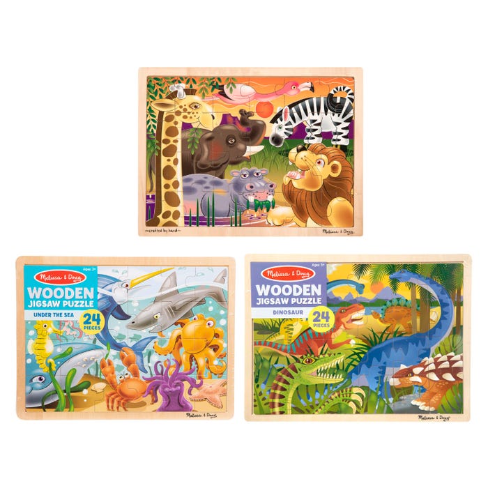 Melissa & Doug Wooden Jigsaw Puzzle, Set of 3