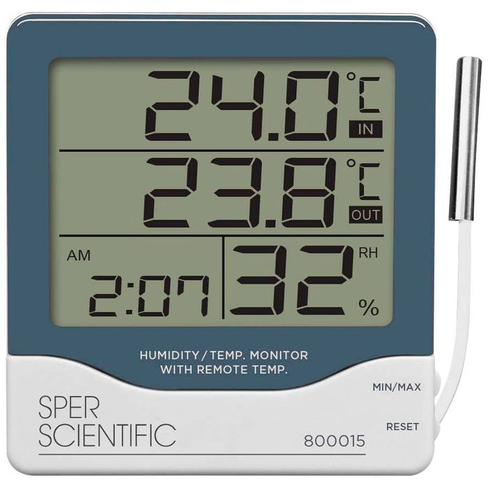 Sper Scientific Humidity/Temperature Monitor with Remote Temperature Sensor