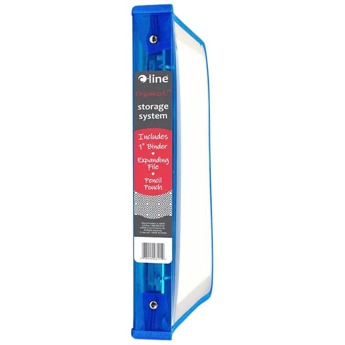 C-Line Zippered Binder with Expanding File, 1 Inch, Blue