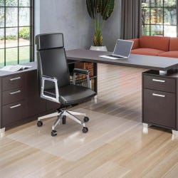 Deflecto Hard Floor Chair Mat Without Lip, 46 x 53 Inches, Polycarbonate, Rectangle, Clear 1410234