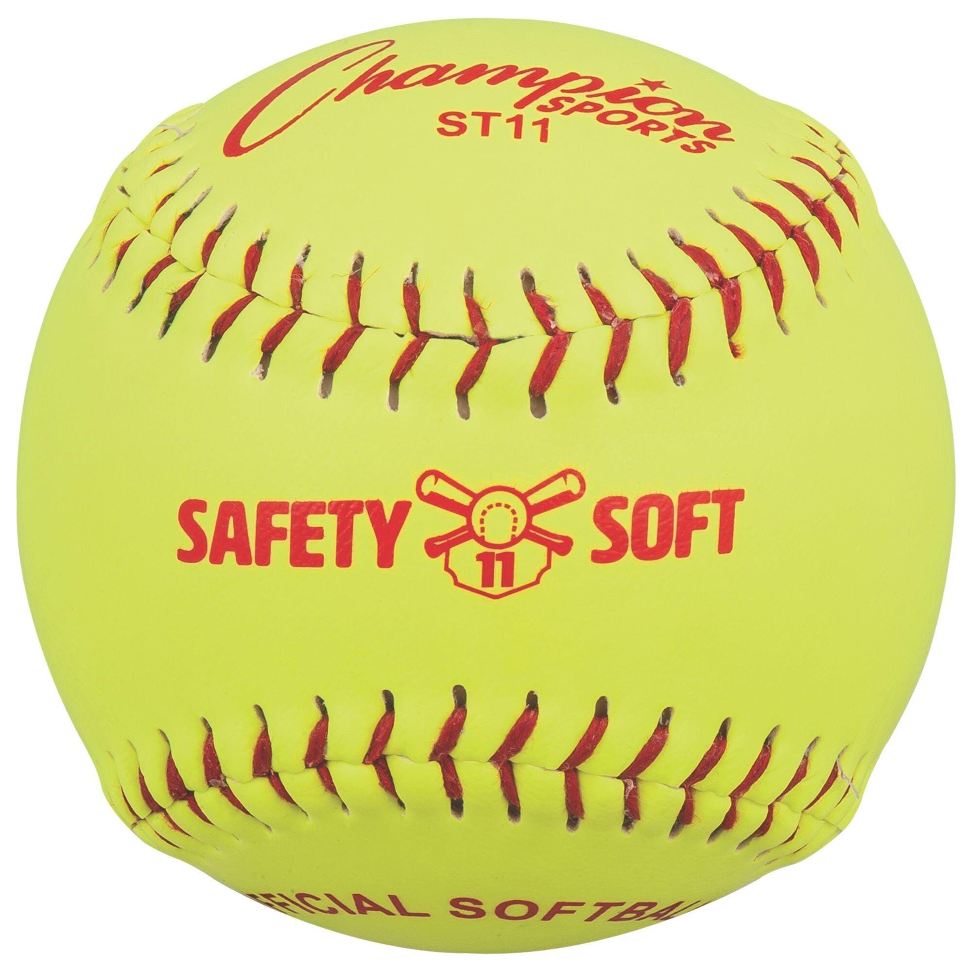 Champion Sports Safety Softball, 11 Inches, Yellow, Pack of 12 1568501