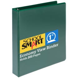 Image for School Smart Polypropylene Round Ring View Binder, 1 Inch, Green from School Specialty