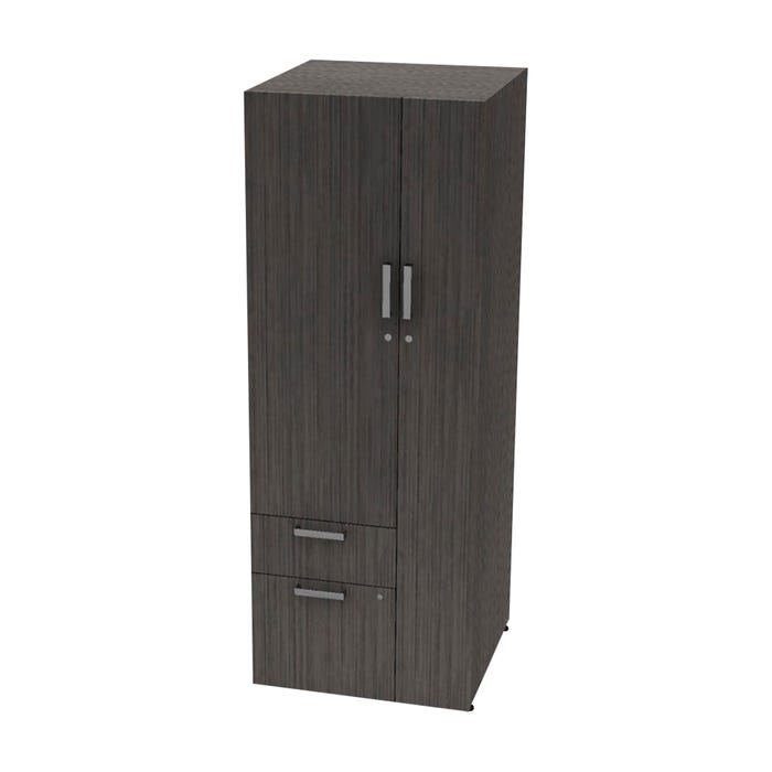 AIS Calibrate Series Box File Wardrobe Tower with Cupboard, 24 x 24 x 66 Inches