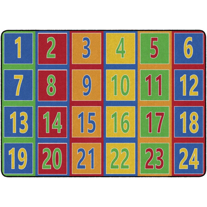 Flagship Carpets Number Rows 123s Carpet, Rectangle