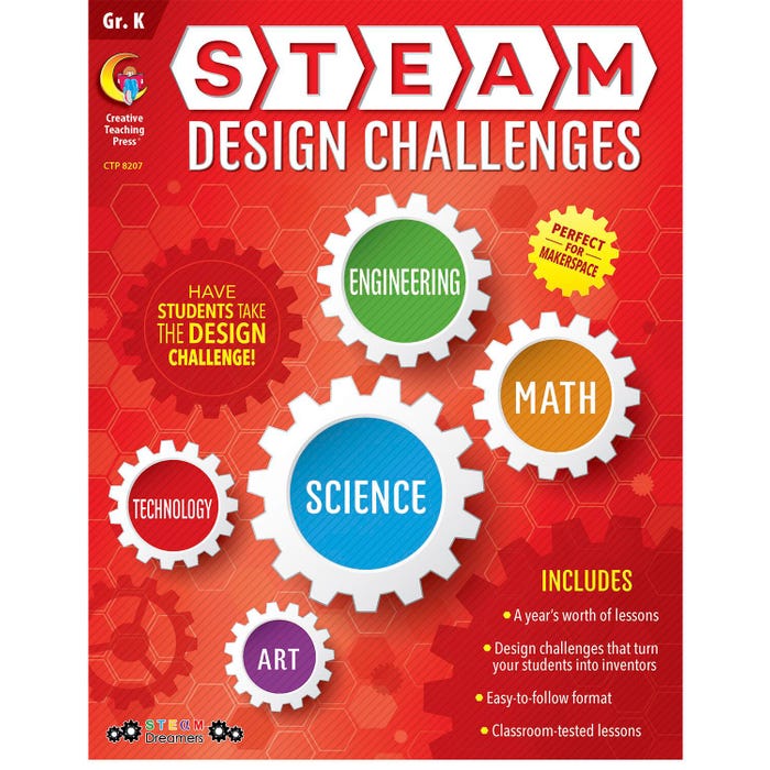 Creative Teaching Press STEAM Design Challenges Resource Book, Grade K