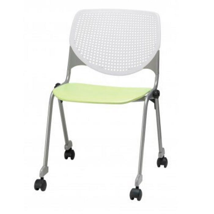 KFI Kool Series Perforated Back Stack Chair with Casters