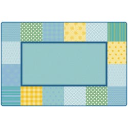Carpets for Kids KIDSoft Pattern Blocks Carpet, 8 x 12 Feet, Rectangle, Soft Colors, Blue, Item Number 1576147
