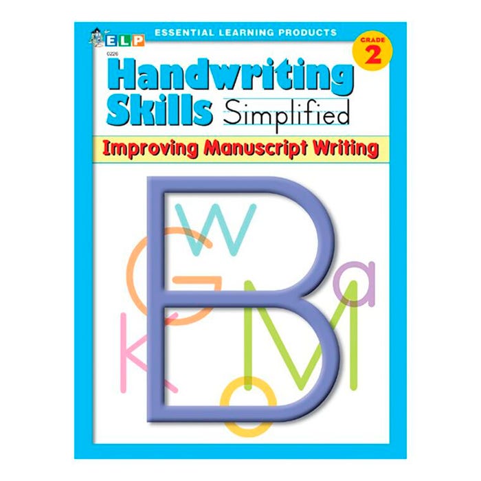 Essential Learning Products Improving Manuscript Writing Workbook, Grade 2