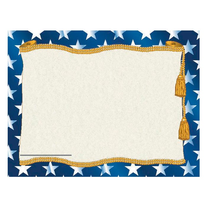 Hayes Replacement Stars Blank Certificate with Borders, 11 x 8-1/2 inches, Paper, Pack of 50