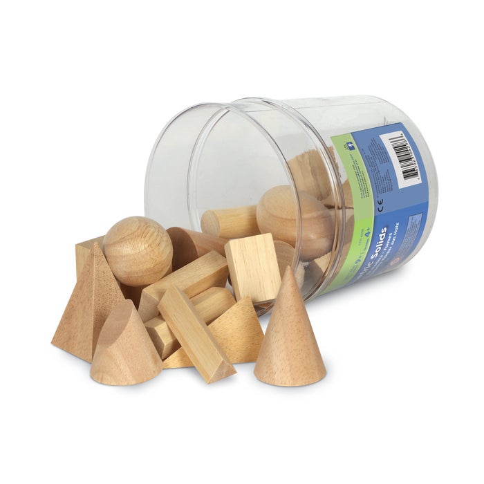 Learning Resources Hardwood Geometric Solids, Set of 19