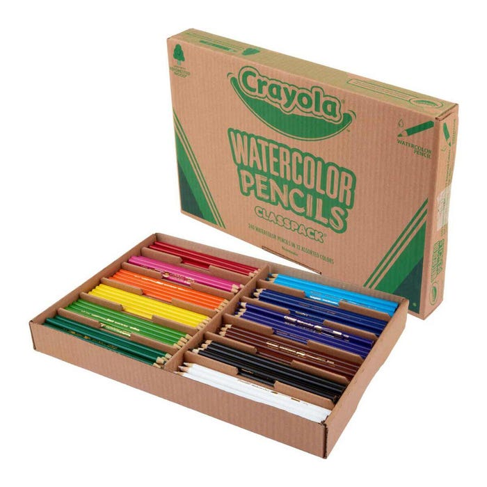Crayola Watercolor Colored Pencil Classpack, 12-Assorted Colors, Set of 240