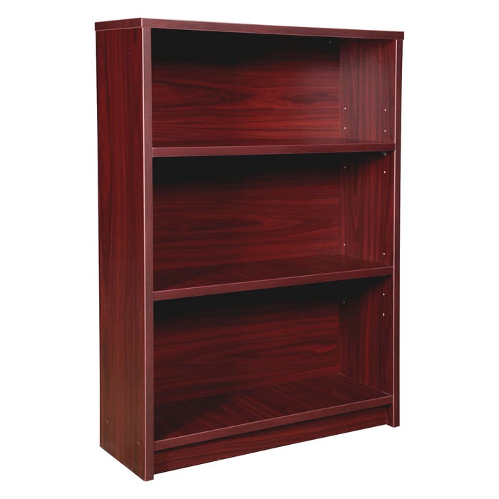 Lorell Prominence Laminate Bookcase, 3 Shelves, 34 x 12 x 48 Inches, Mahogany