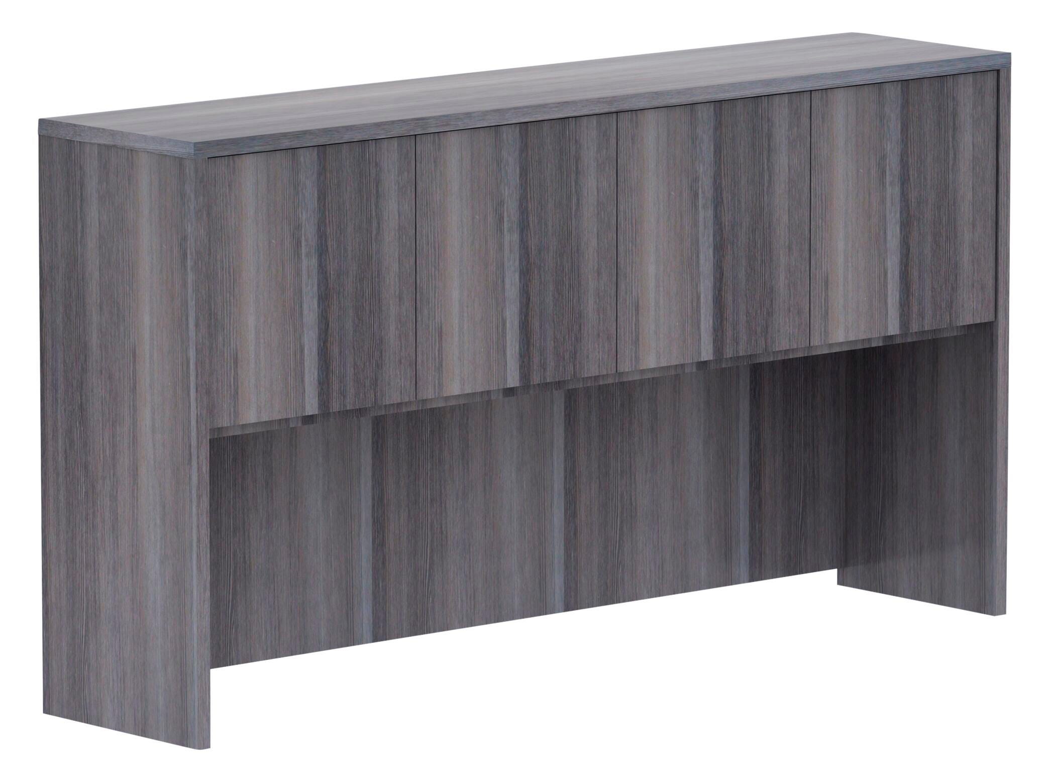 Image for Classroom Select Laminate Hutch with Doors, 66-1/8 x 14-3/4 x 36 Inches, Weathered Charcoal from School Specialty