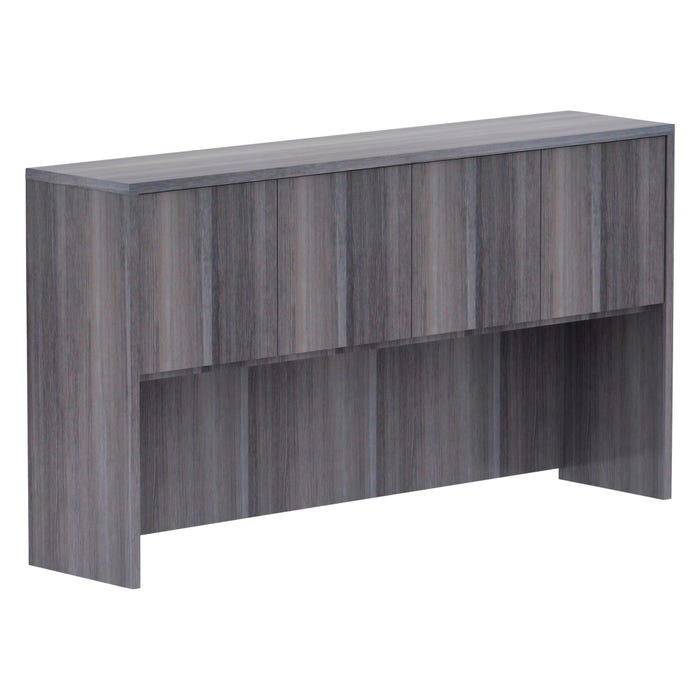 Classroom Select Laminate Hutch with Doors, 66-1/8 x 14-3/4 x 36 Inches, Weathered Charcoal