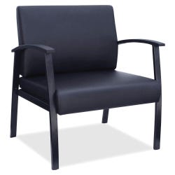 Lorell Big & Tall Black Leather Guest Chair, 24 x 25 x 35-1/2 Inches, Item Number 1591965