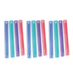 Finger Grip Rulers, 12 Inch, Assorted Colors, Pack of 12