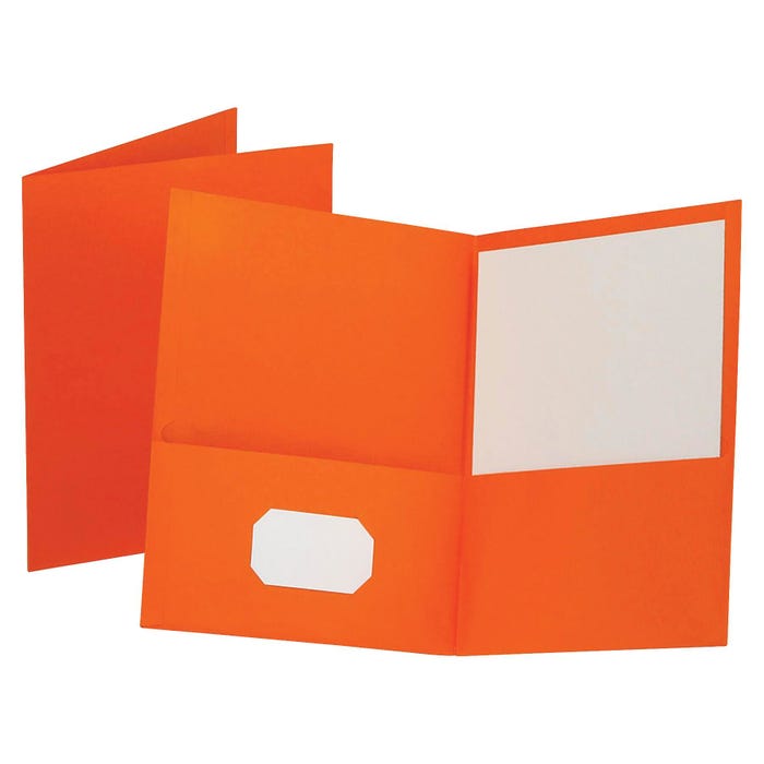 Oxford 2-Pocket Folder, 100 Sheet Capacity, Orange, Pack of 25
