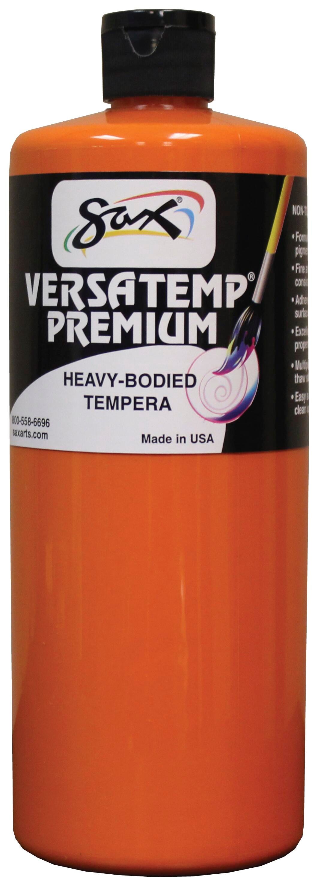 Sax Versatemp Premium Heavy-Bodied Tempera Paint, 1 Quart, Orange Item Number 1592716