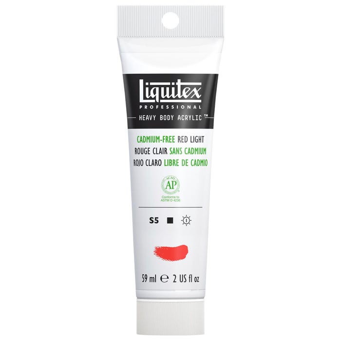Liquitex Heavy Body Acrylic Paint, Cadmium-Free Red Light, 2 Ounce Tube