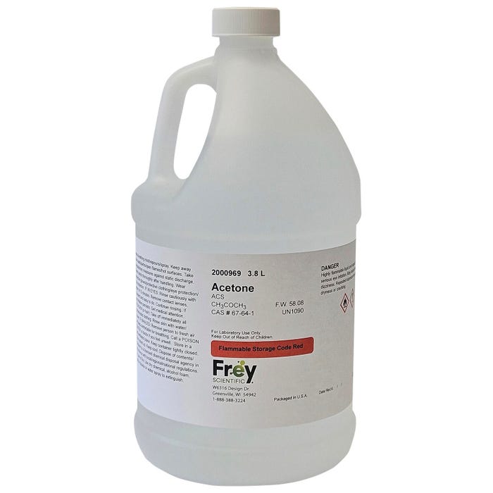 Frey Scientific Acetone, Reagent Grade, 3.8 Liter