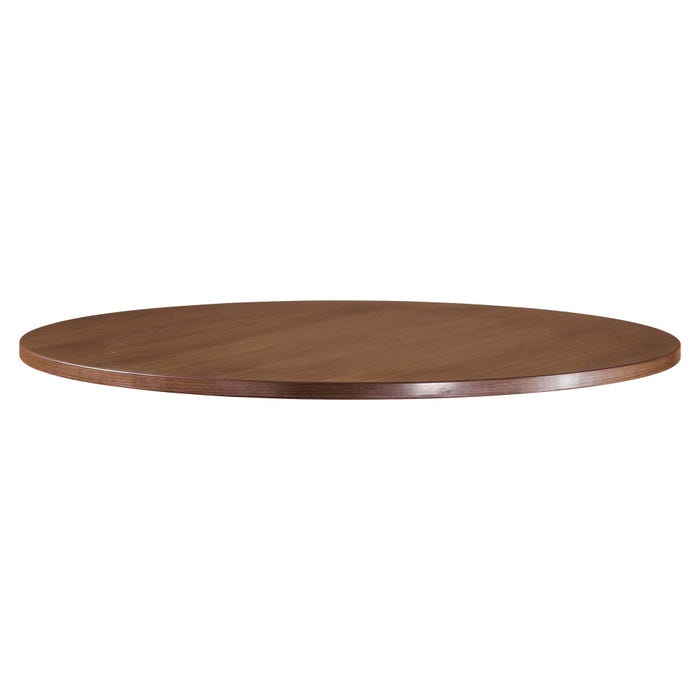 Lorell Essentials Series Walnut Laminate Round Table, 48 Inches