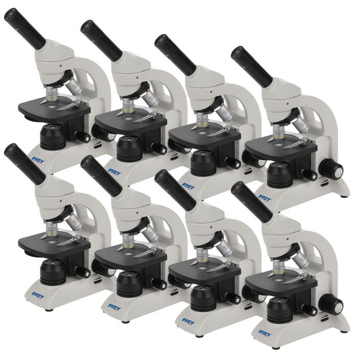 Frey Scientific Elementary Microscope Set, 205-RLED, Set of 8
