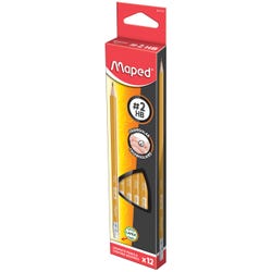 Maped Essentials No 2 Triangular Pencils, Pre-Sharpened, Yellow, Pack of 12 2005011