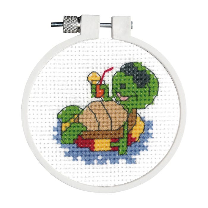 Janlynn Counted Cross Stitch Kit, Floating Turtle