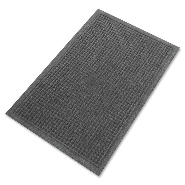 Genuine Joe Eternity Mat, 3 x 5 Feet, 100% PET Plastic Bottle/Rubber Backing, Charcoal Gray