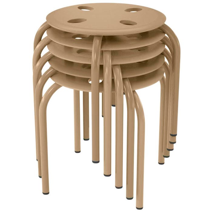 Classroom Select Prima Stool, 12-Inch Seat Height, Beige, Set of 5