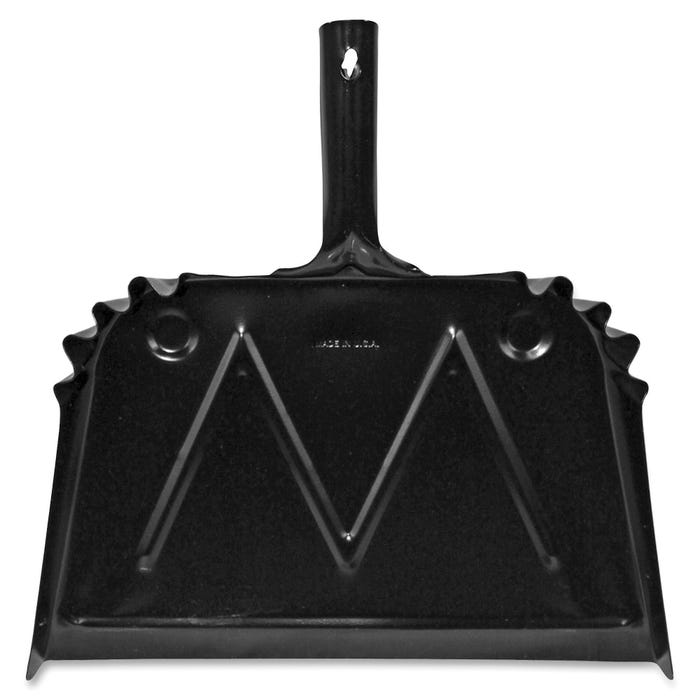 Genuine Joe Metal Dustpan, 20 Gauge Steel, 15-1/2 x 16 in, Black