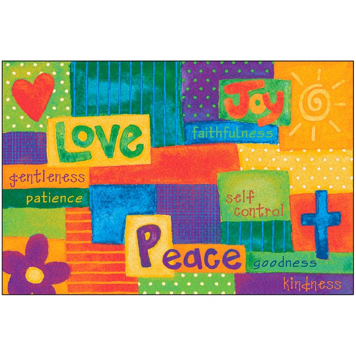 Carpets for Kids KID$Value PLUS Spiritual Fruit Painted Carpet, Rectangle