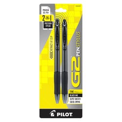 Pilot G2 PenStylus Retractable Gel Ink Pen & Stylus, Fine Point, Black Ink, Grey Barrel, Pack of 2 2131049