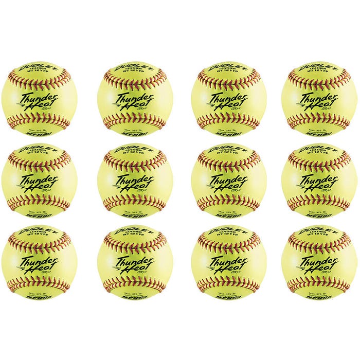 Dudley Thunder Heat NFHS Fastpitch Softballs, 12 Inches, Pack of 12
