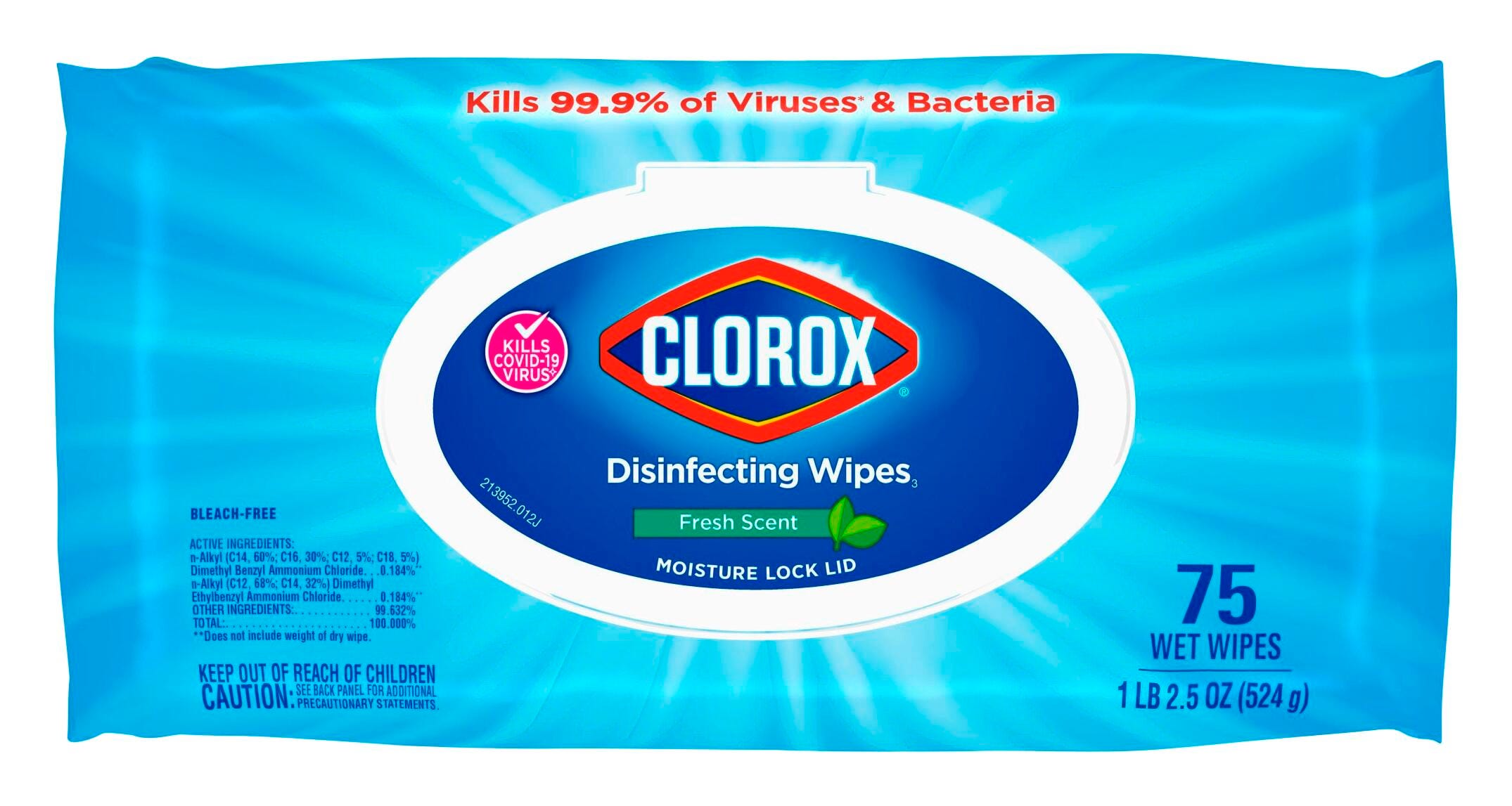 Image for Clorox Disinfecting Wipes Flex Pack, Fresh Scent, Case of 6 with 75 Sheets Each from School Specialty