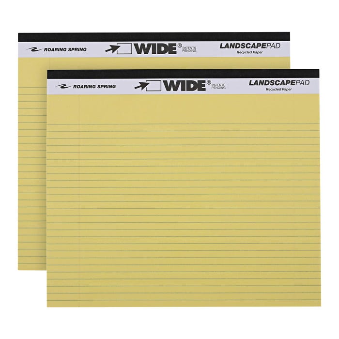 Roaring Legal Pads, 11 x 9-1/2 Inches, Canary Yellow, 40 Sheets, Pack of 2