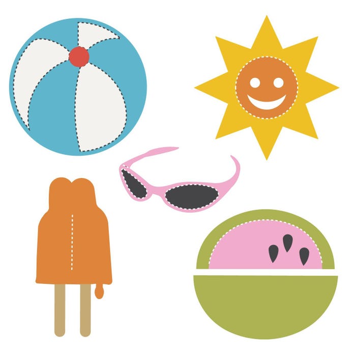 AccuCut Summer Dies, Large, Set of 5
