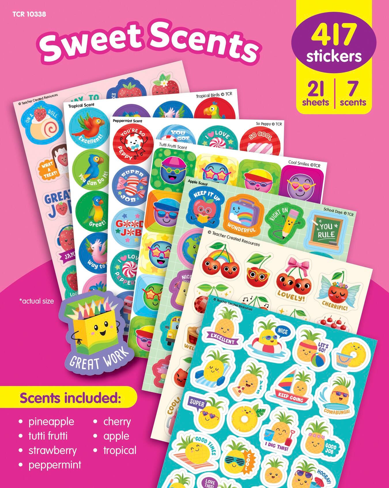 Image for Teacher Created Resources Smelly Stickers, Sweet Scents, Pack of 417 from School Specialty
