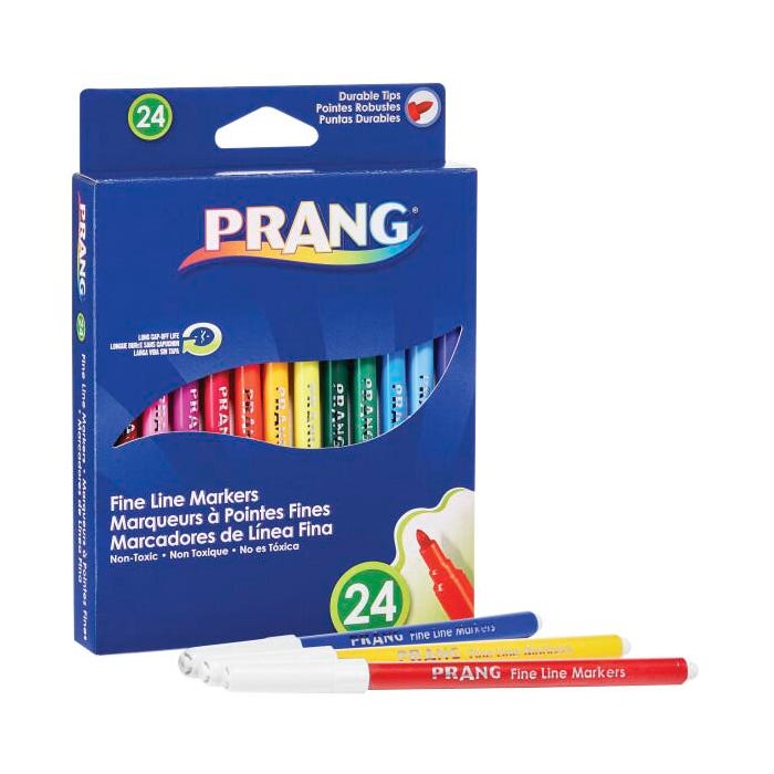 Prang Classic Art Markers, Fine Line, Assorted Colors, Set of 24