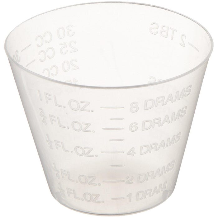 Delta Education Plastic Medicine Cup, 1 Ounce, Calibrated, Pack of 16