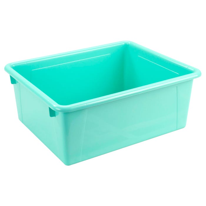 School Smart Deep Storage Bin, 10-3/4 x 13-3/8 x 5-1/4 Inches, Teal