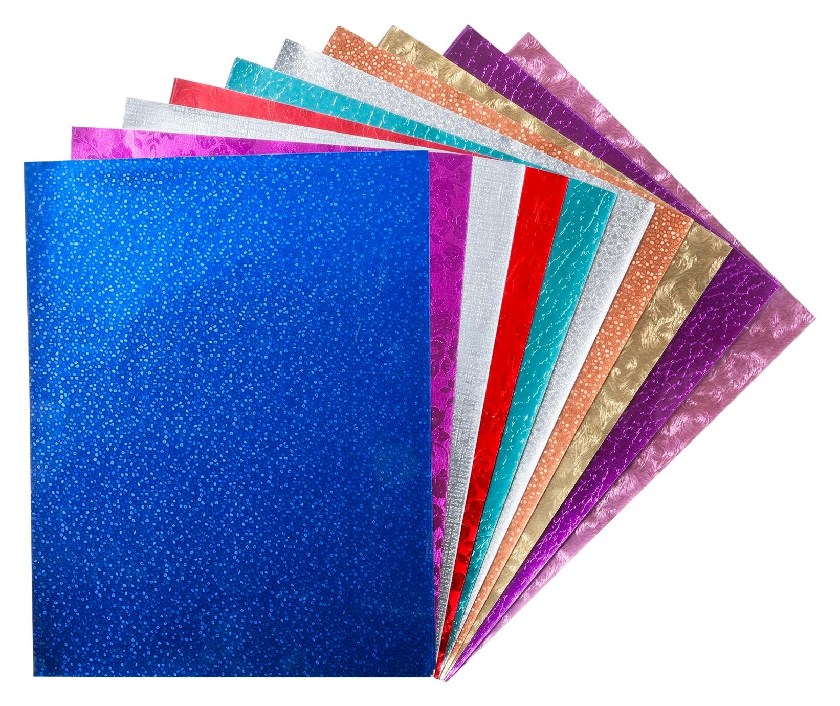 Hygloss Embossed Metallic Paper, 8-1/2 x 10 Inches, Assorted Colors, 30 Sheets, Item Number 404399