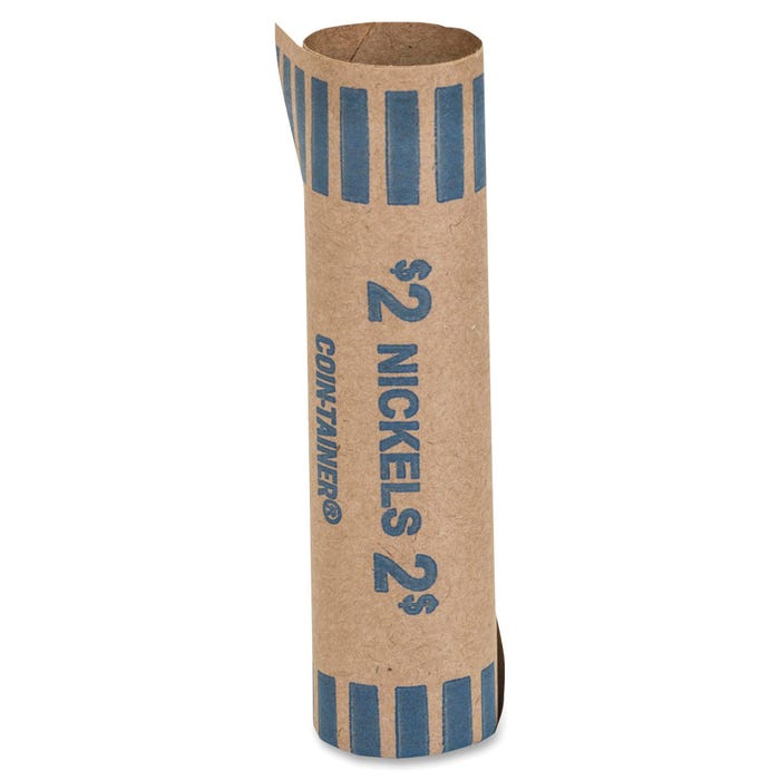 Coin-Tainer Tubular Coin Wrappers, Nickels, Blue, 1000 Per Box