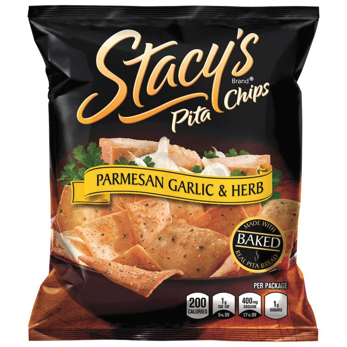 Frito Lay Stacy's Baked Pita Chips, Parmesan Garlic & Herb, 1.5 Ounce, Pack of 24