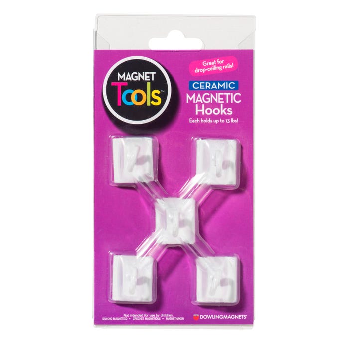 Dowling Magnets Ceiling Hooks, 1 x 4/5 Inches, Pack of 5