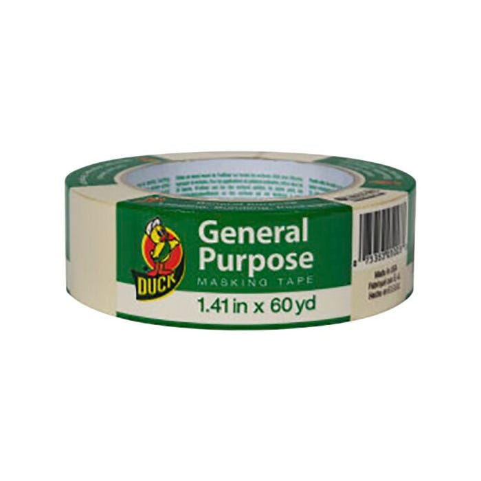 Duck Brand General Purpose Masking Tape, 1-2/5 Inches x 60 Yards, Beige