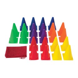 FlagHouse Medium-Weighted Cones, 15 Inches, Assorted Colors, Super Set of 24 2123880