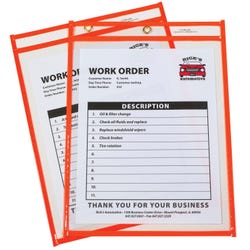 C-Line Dry Erase Reusable Pockets, Neon Orange, 9 x 12 Inches, Pack of 15 2149792